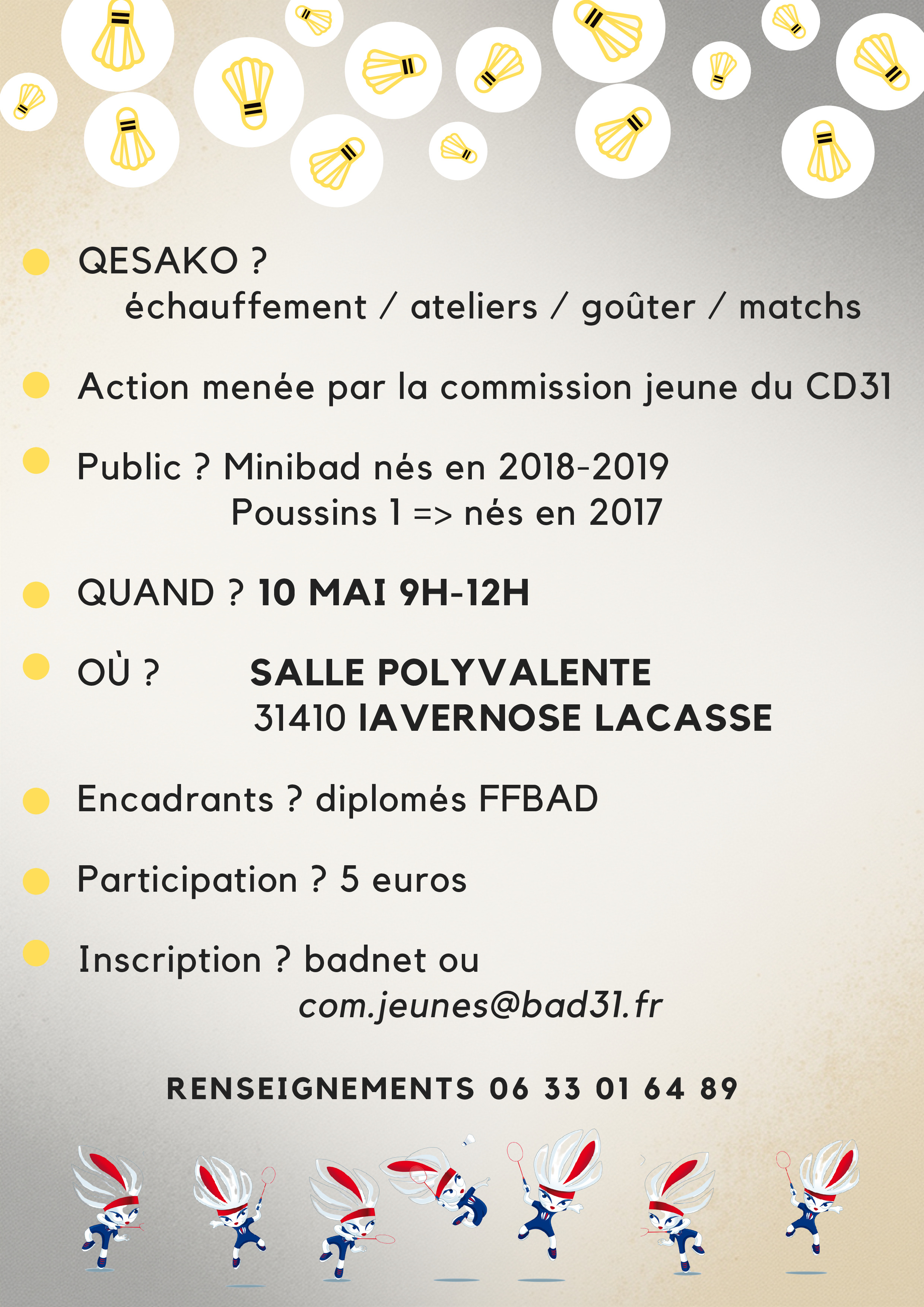 Plateau minibad 3 le 10/05/26 au VCLL